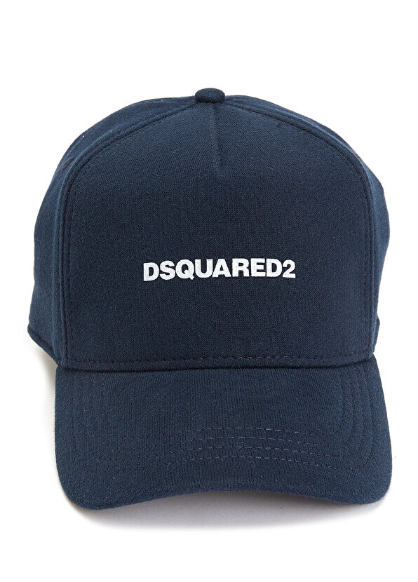 

Темно-сине-белая мужская шляпа с детальным логотипом Dsquared2
