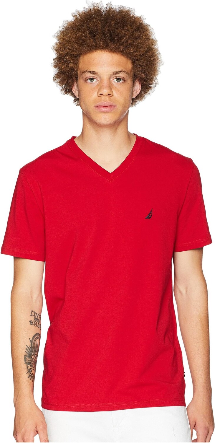 

Облегающая футболка с V-образным вырезом Nautica, цвет Nautica Red