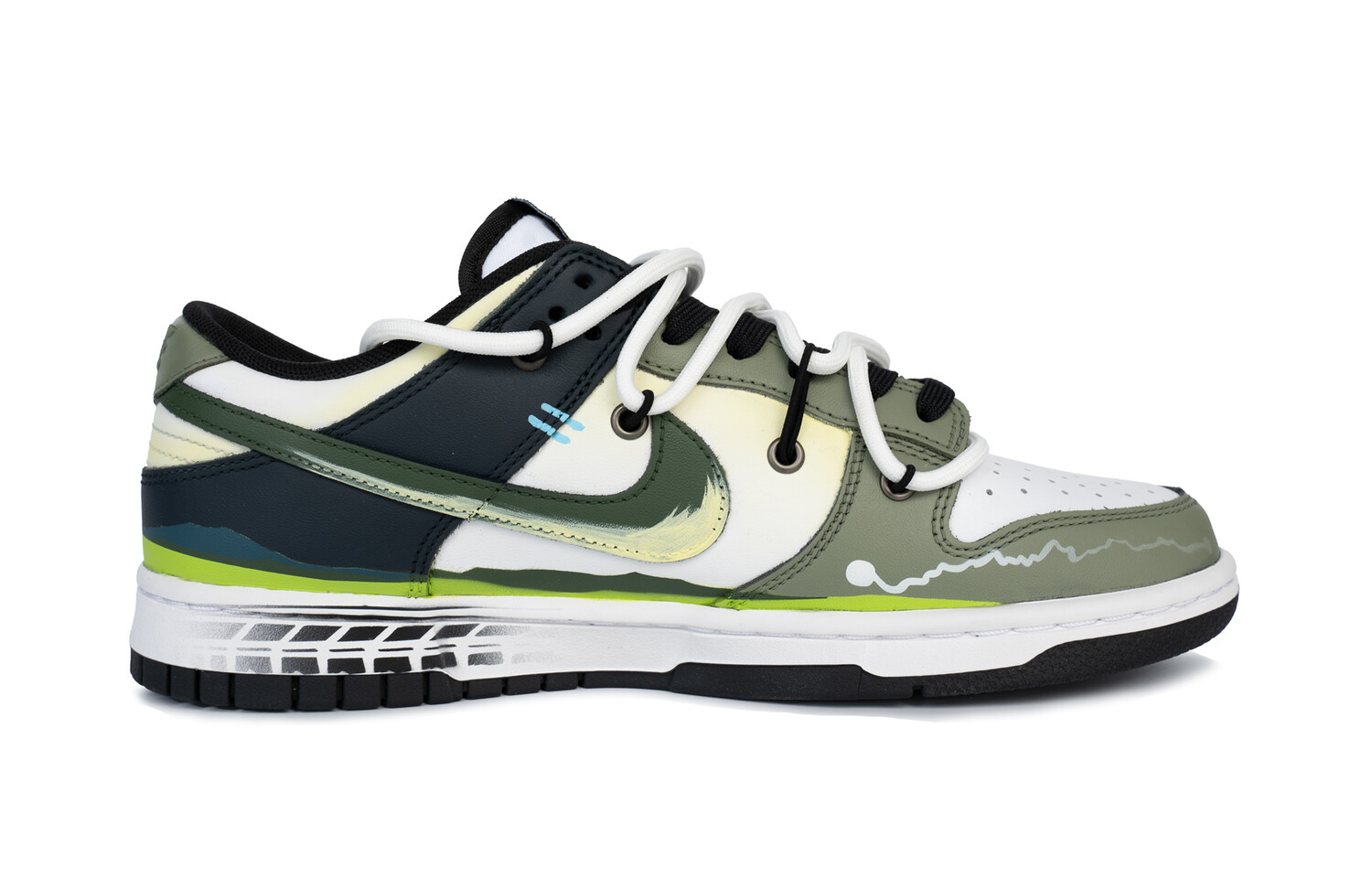

Кроссовки Nike Dunk Skateboarding Shoes Women's Low-top Green/white/yellow, оливковый, Зеленый, Кроссовки Nike Dunk Skateboarding Shoes Women's Low-top Green/white/yellow, оливковый