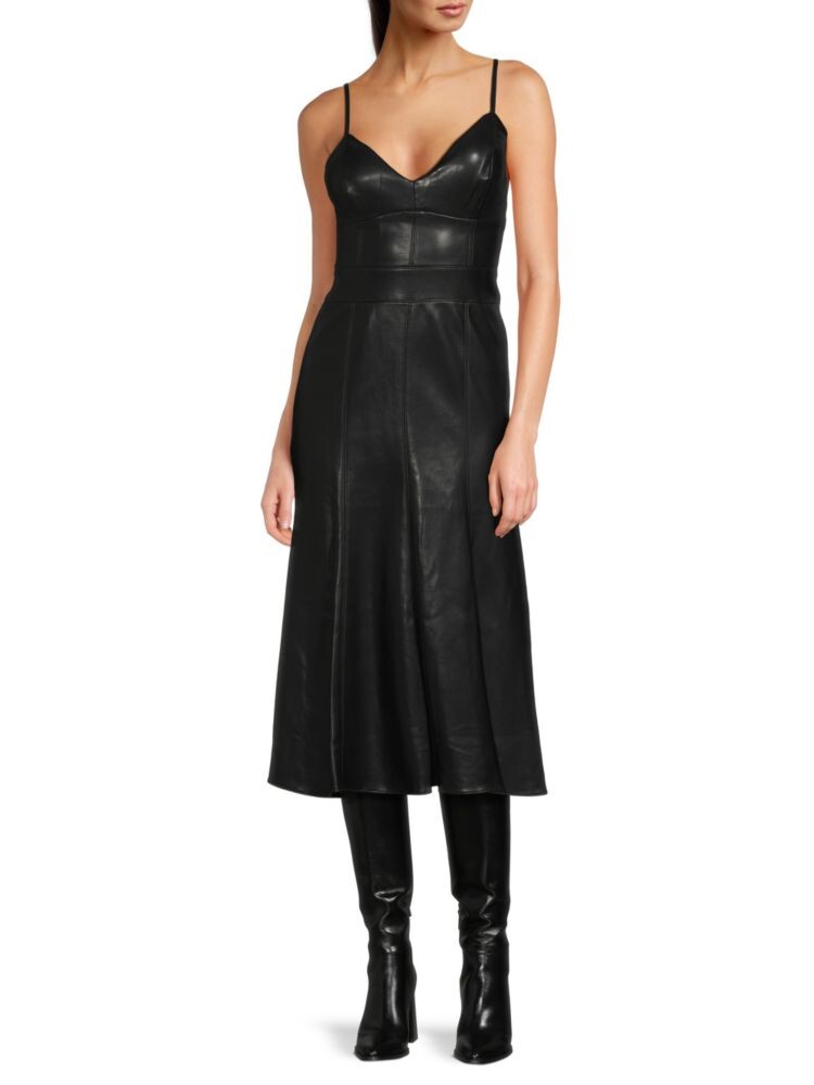 

Платье миди из искусственной кожи Bcbgmaxazria, черный