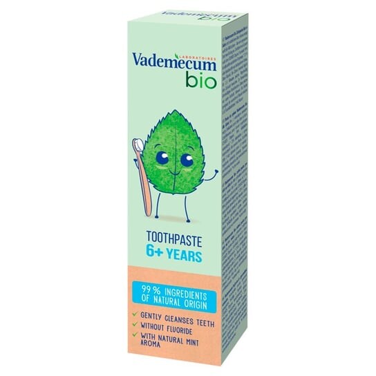

Зубная паста для детей от 6 лет с натуральным вкусом мяты 50мл Vademecum, Bio Kids Toothpaste