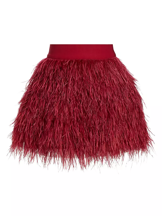 

Мини-юбка Cina со страусиными перьями Alice + Olivia, цвет bordeaux