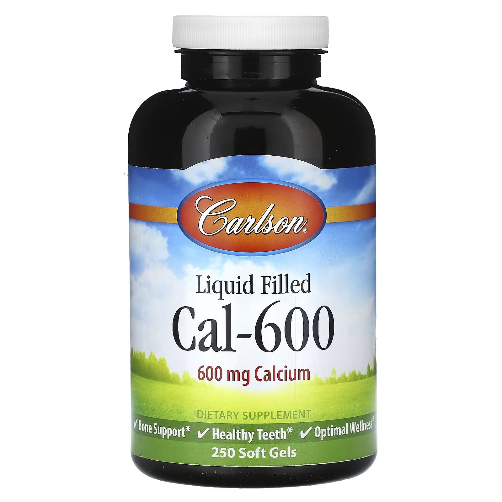 Carlson Cal-600 с жидким наполнением, 600 мг, 250 мягких гелей carlson гели кальция и магния 250 мягких гелей
