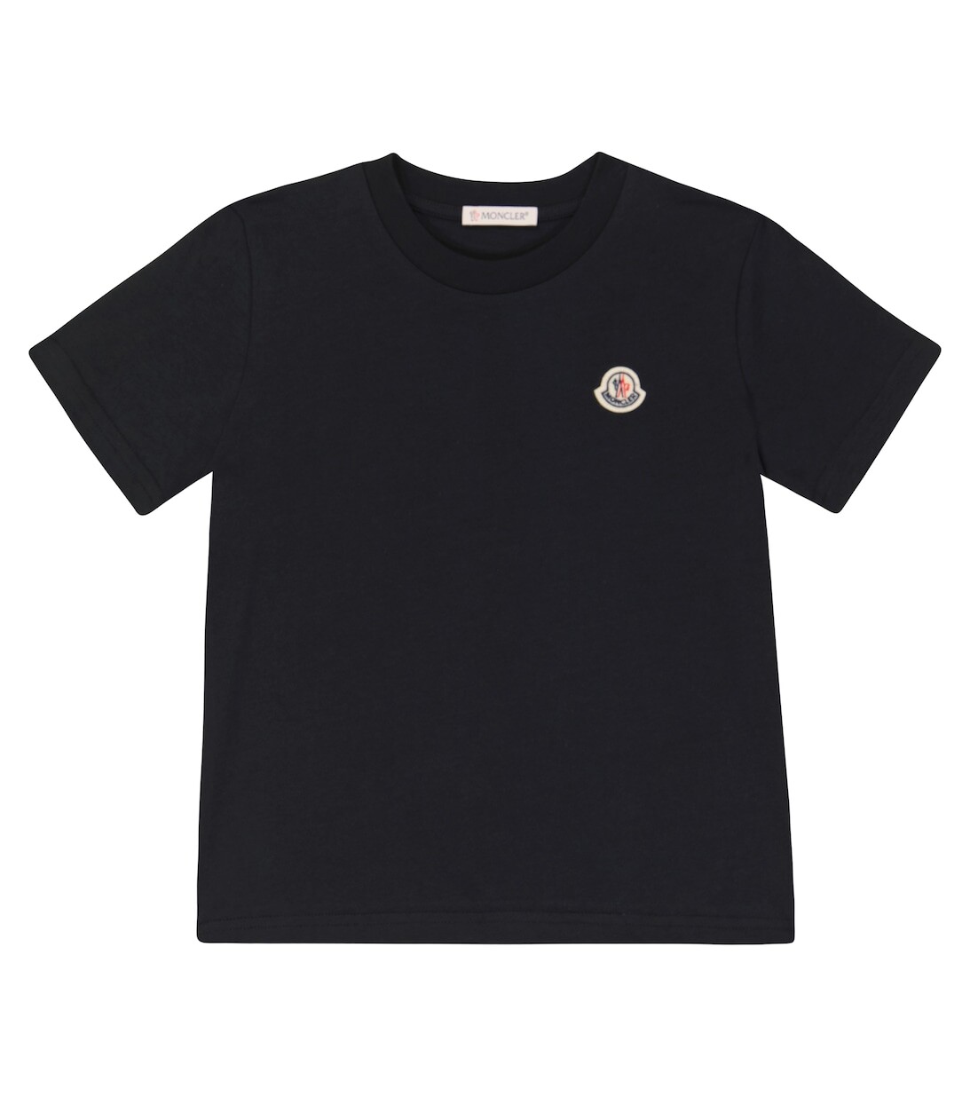 

Хлопковая футболка с логотипом Moncler Enfant, черный