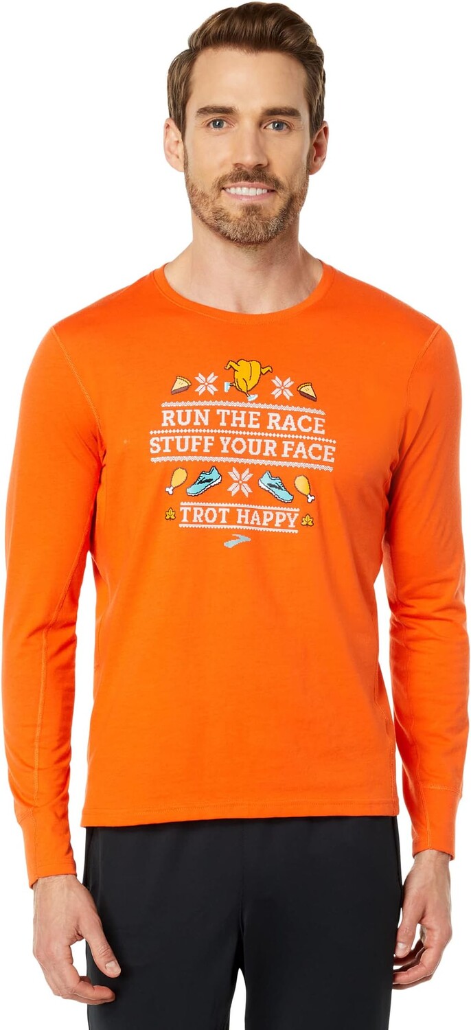 

Дистанционная графика с длинным рукавом Brooks, цвет Orange/Trot Happy
