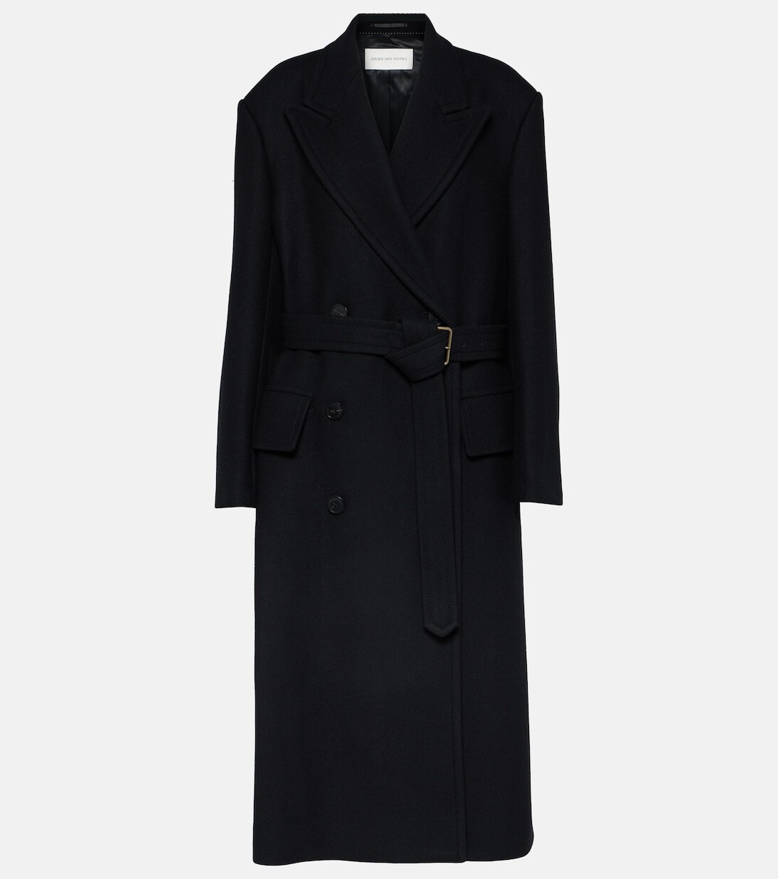 

Двубортное пальто rufia из смесовой шерсти. Dries Van Noten, черный