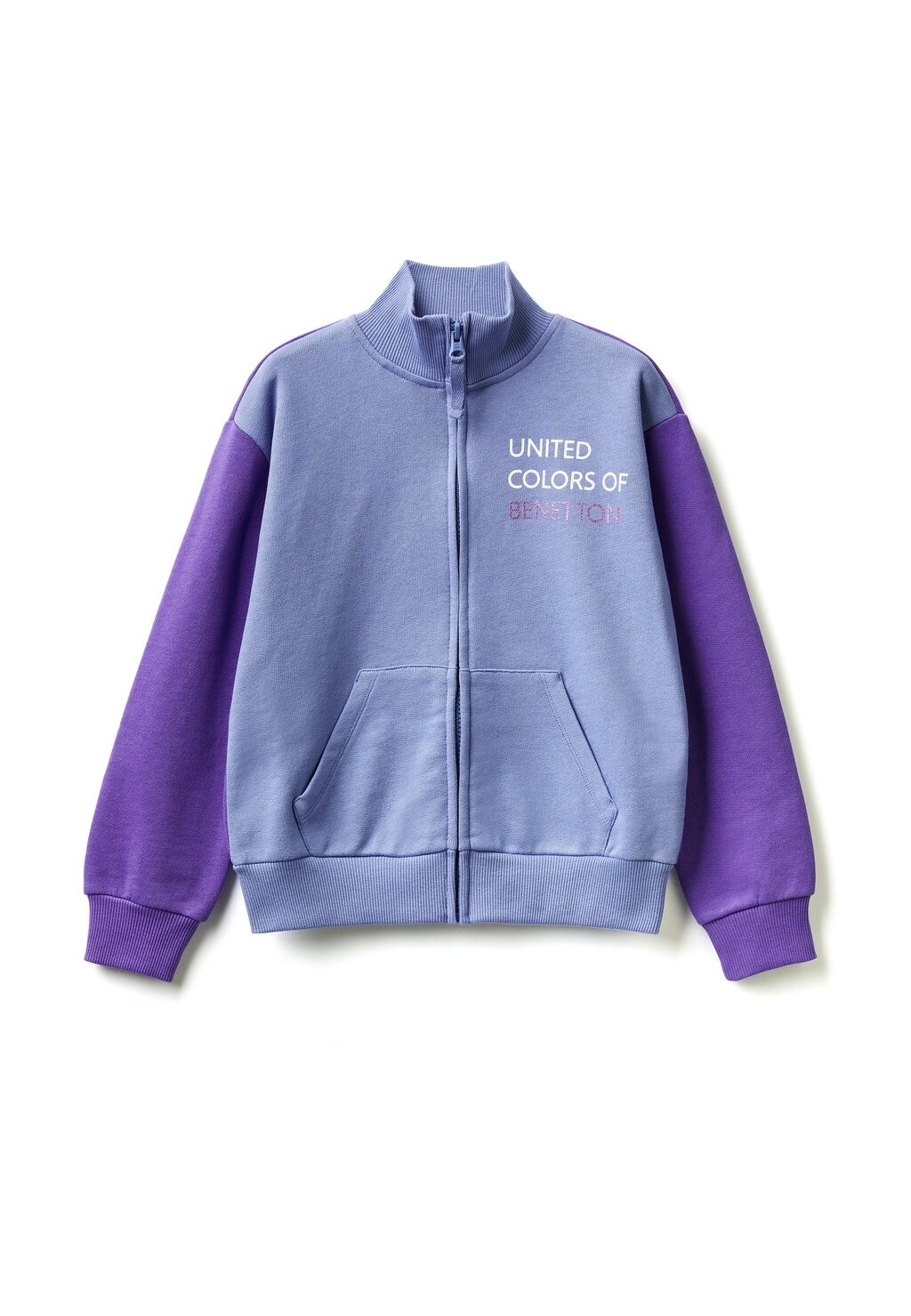 

Толстовка на молнии With Zip And Collar United Colors of Benetton, цвет lilac