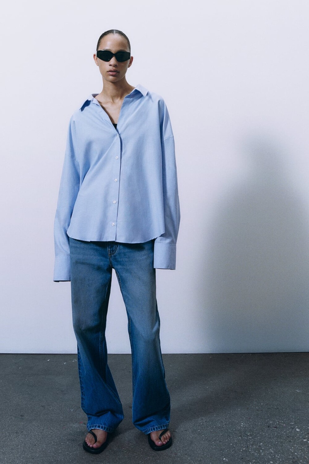 

Рубашка оксфорд ZARA, синий