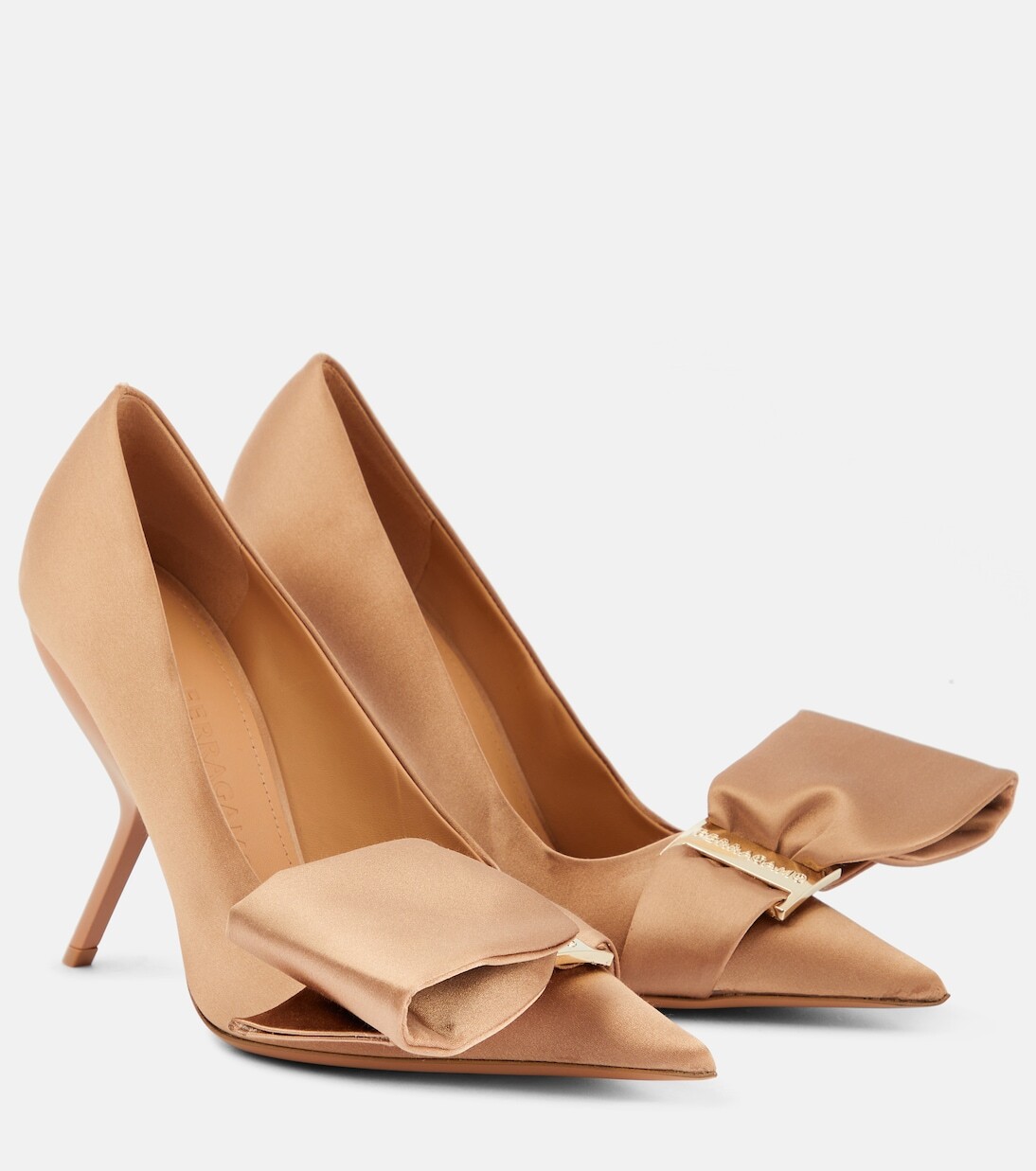 

Атласные туфли erica с бантом Ferragamo, бежевый
