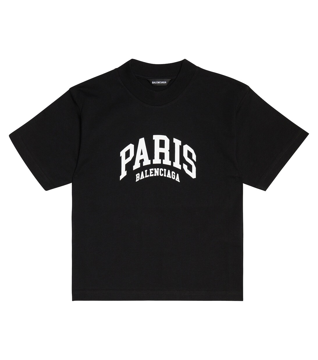 

Хлопковая футболка с логотипом Balenciaga Kids, черный