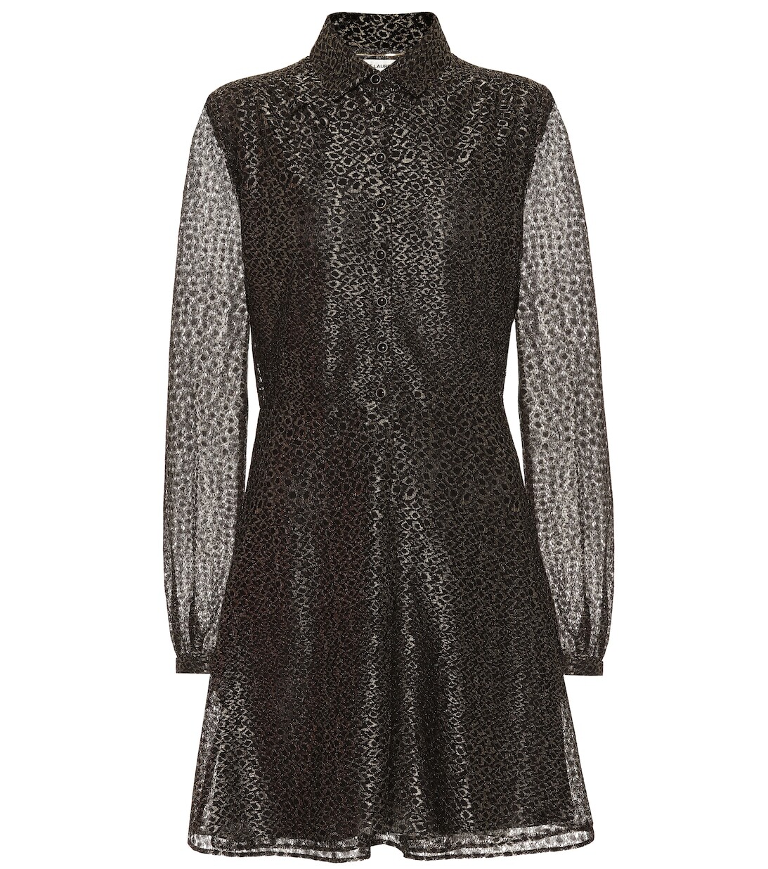 

Платье из металлизированной ткани фил-купе SAINT LAURENT, черный