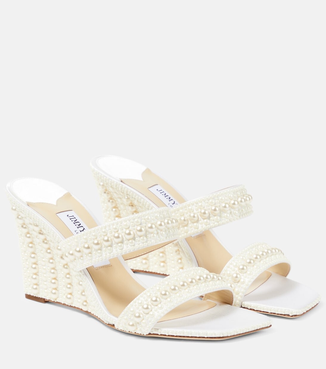 

Мюли bridal sacoria 85 на танкетке с декором Jimmy Choo, белый