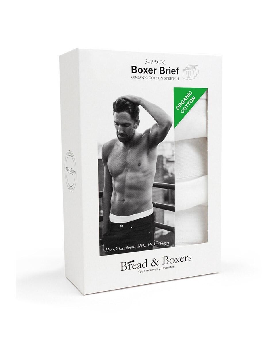 

Комплект из трех белых боксеров из органического хлопка Bread & Boxers, белый