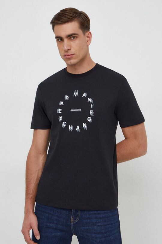 

Хлопковая футболка Armani Exchange, черный