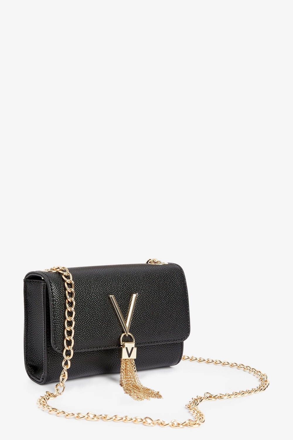 

Сумка Divina на длинном ремне с цепочкой и бахромой Valentino Bags, черный