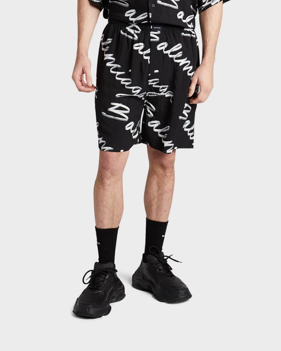 

Мужские шорты из вискозы с логотипом Scribble Balenciaga