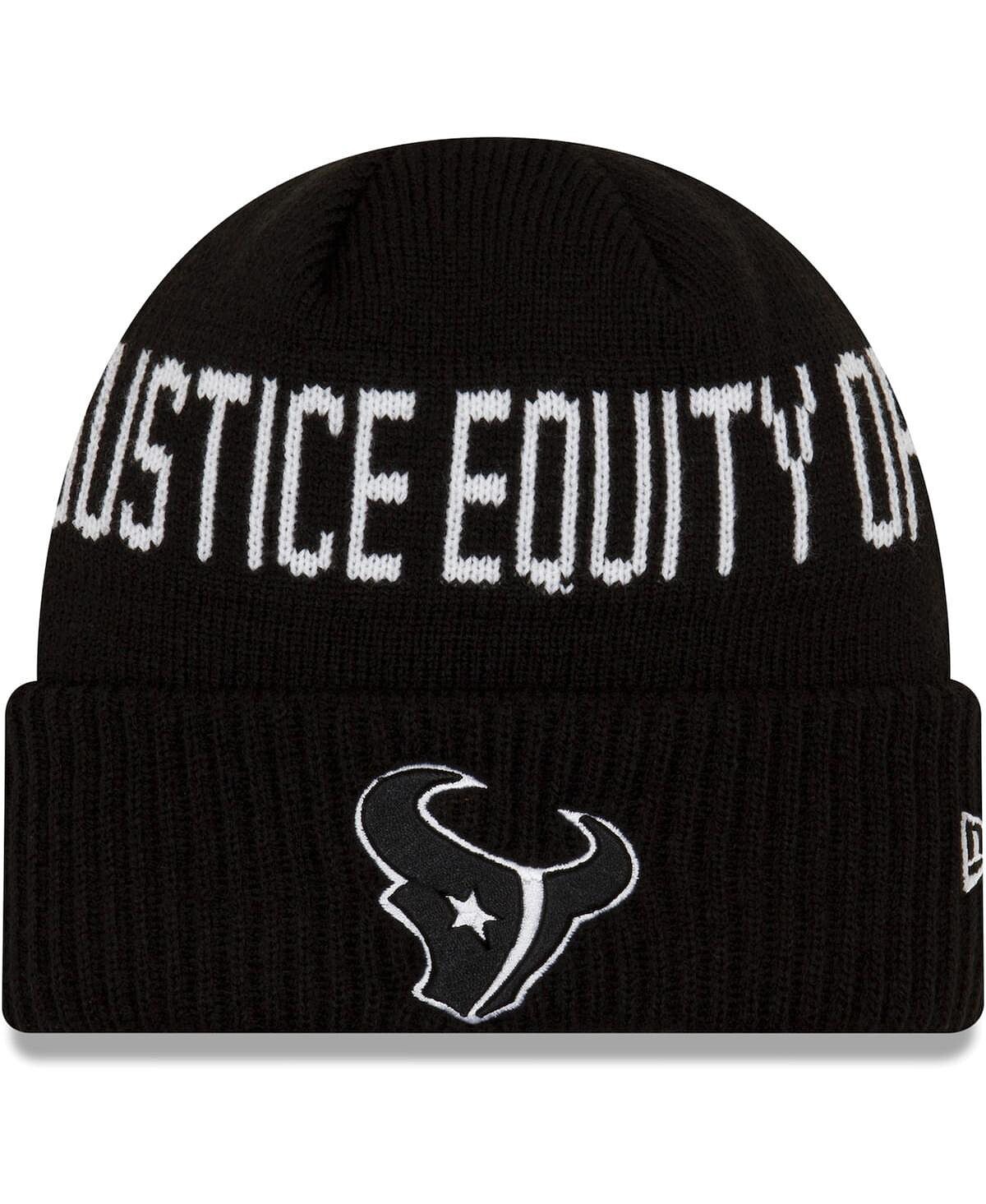 

Мужская черная вязаная шапка с манжетами Houston Texans Team Social Justice New Era