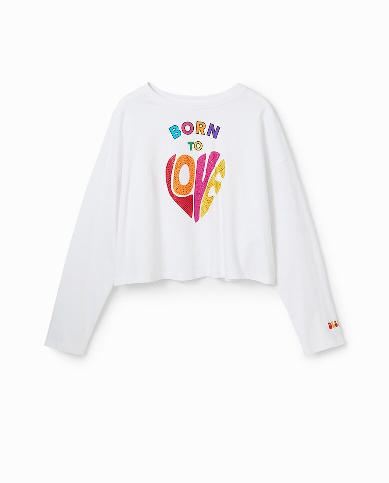 

Укороченная футболка Love для девочки Desigual, белый