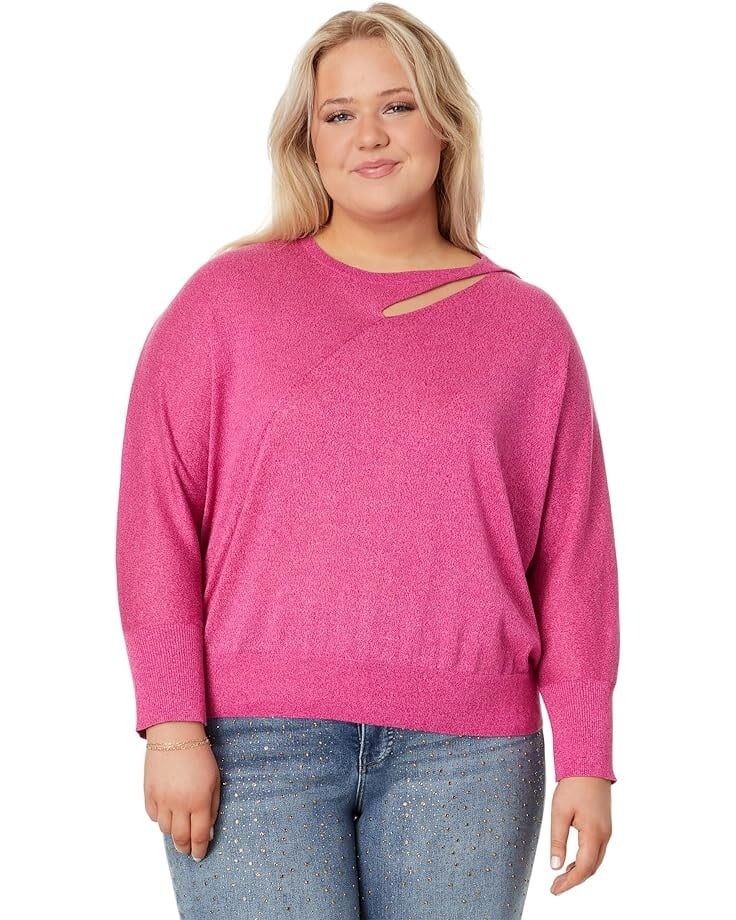

Свитер NIC+ZOE Plus Size Soft Sleeve Twist Tee, цвет Shocking Pink
