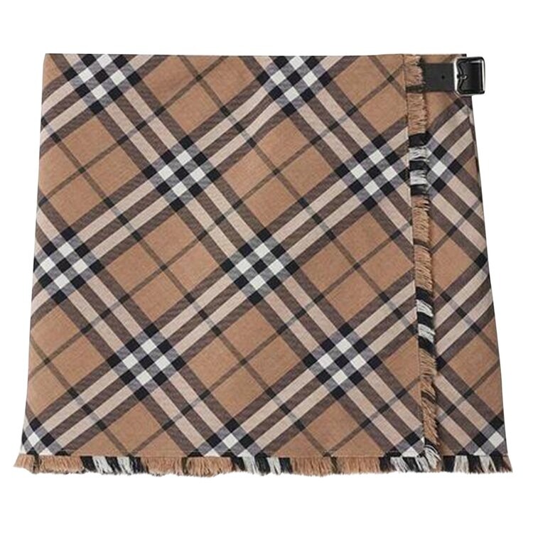 

Юбка Burberry Checked Pleated Mini Skirt, цвет Linden