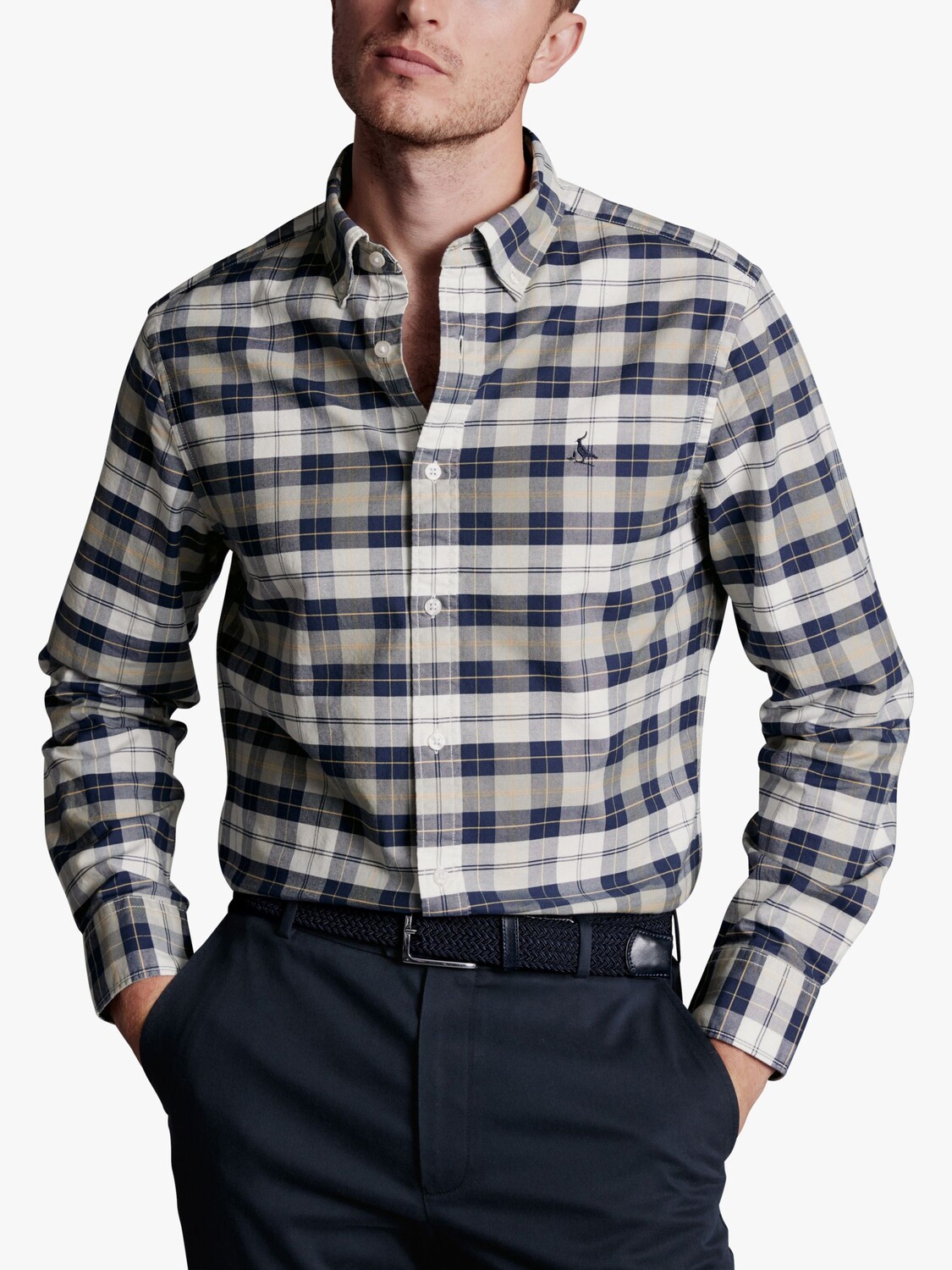 

Рубашка приталенного кроя Charles Tyrwhitt без железа Puppytooth, серая