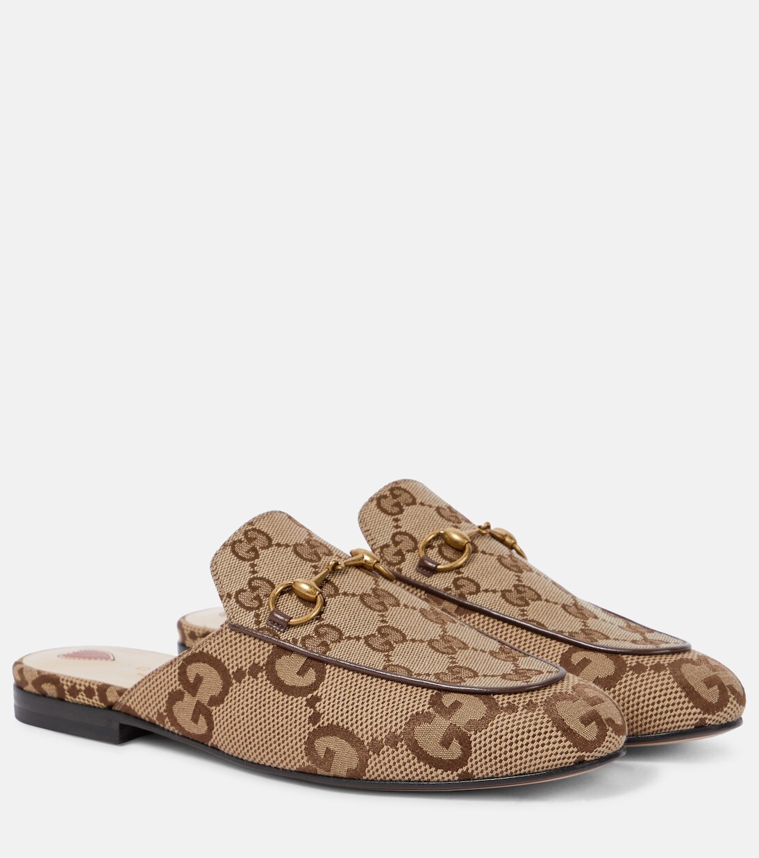 

Парусиновые тапочки Jumbo GG Princetown Gucci, коричневый