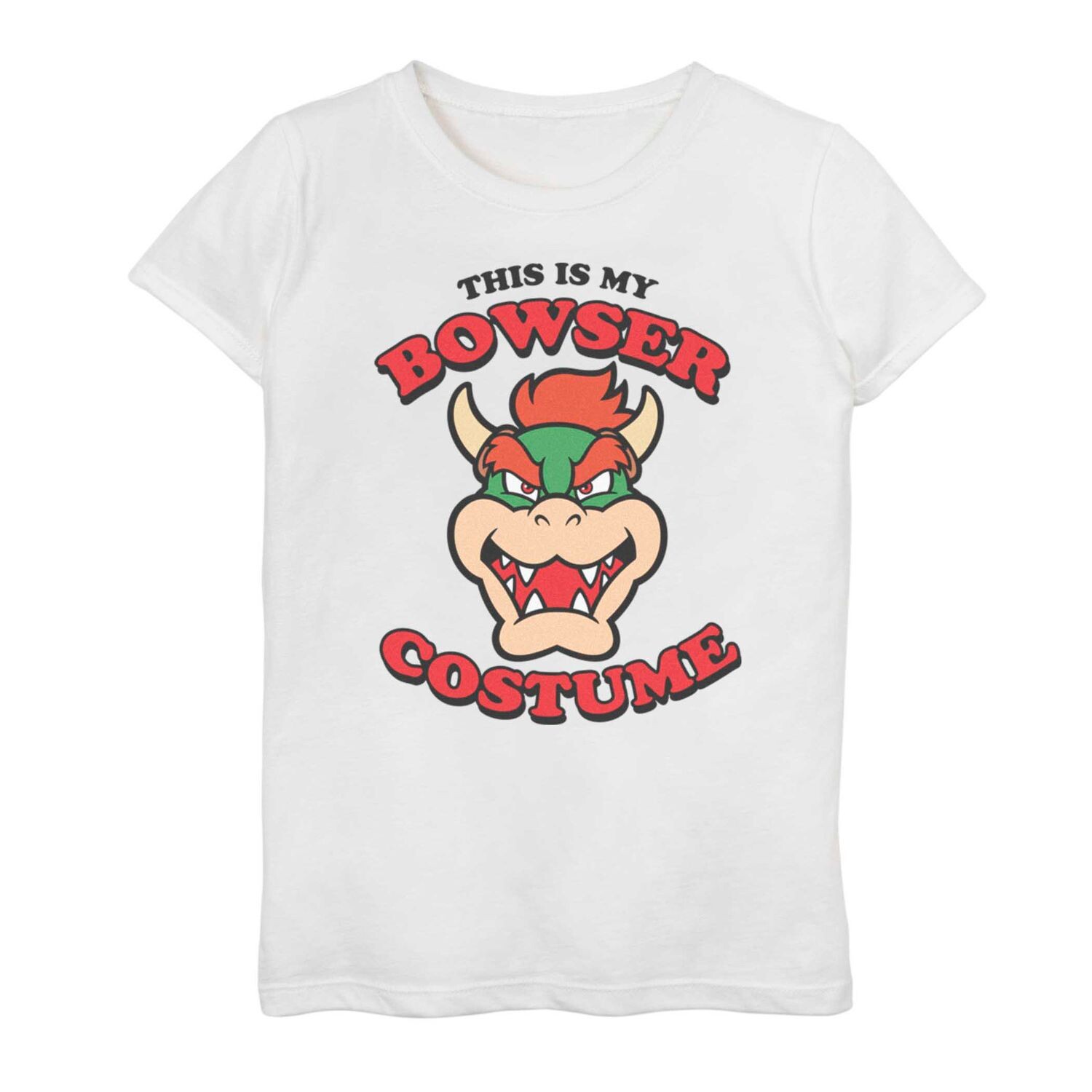

Костюмная футболка Nintendo Super Mario Bowser для девочек 7–16 лет Licensed Character, белый