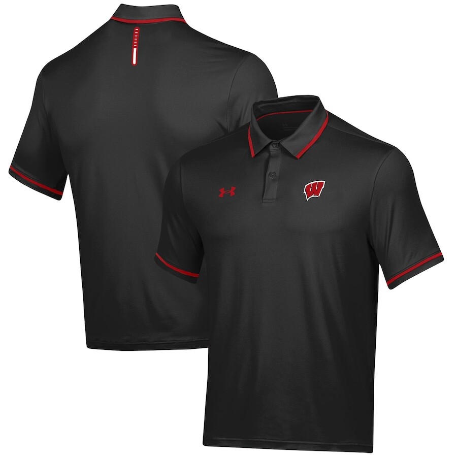 

Поло с коротким рукавом Under Armour Wisconsin Badgers, черный