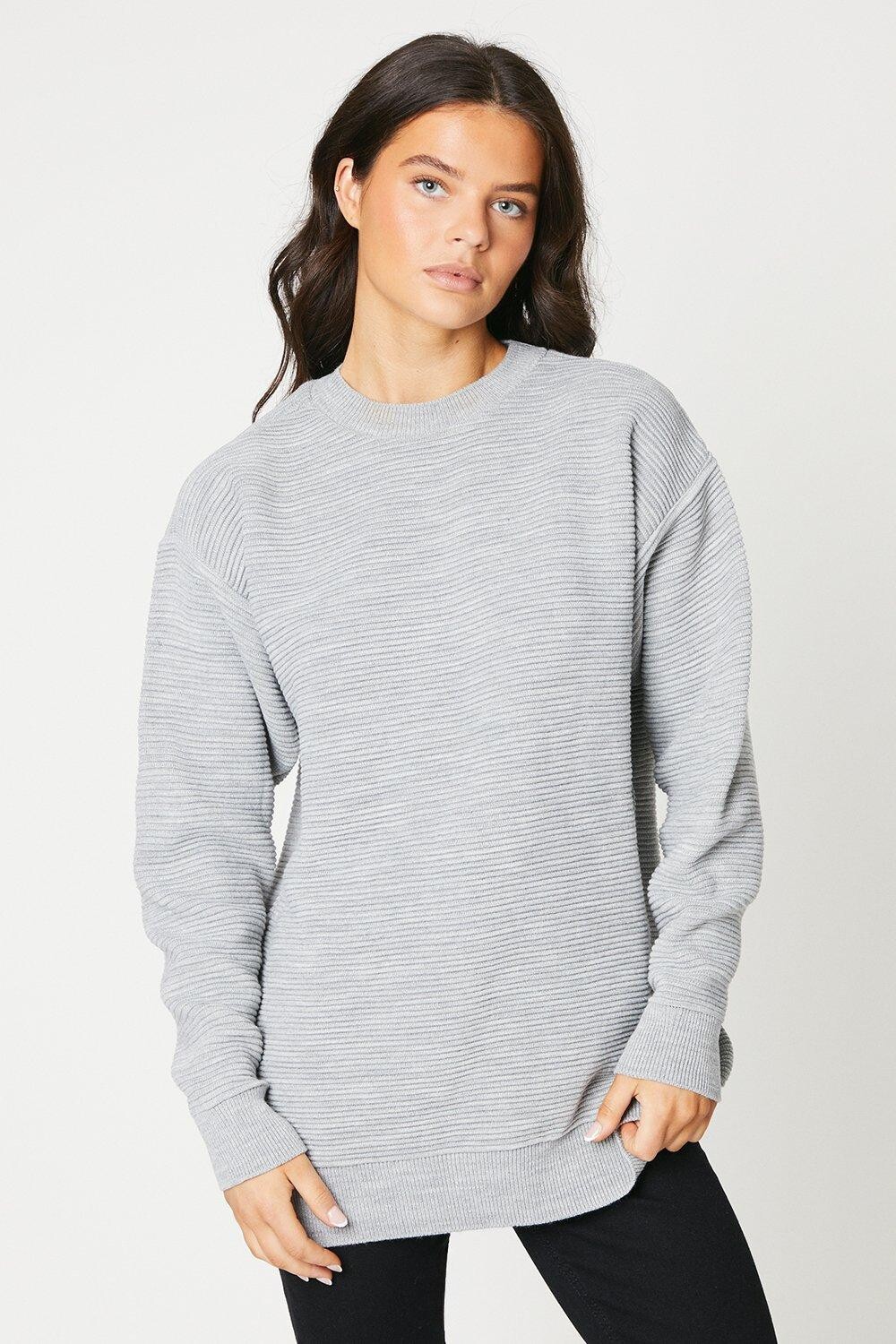 

Туника с круглым вырезом в рубчик Dorothy Perkins, серый