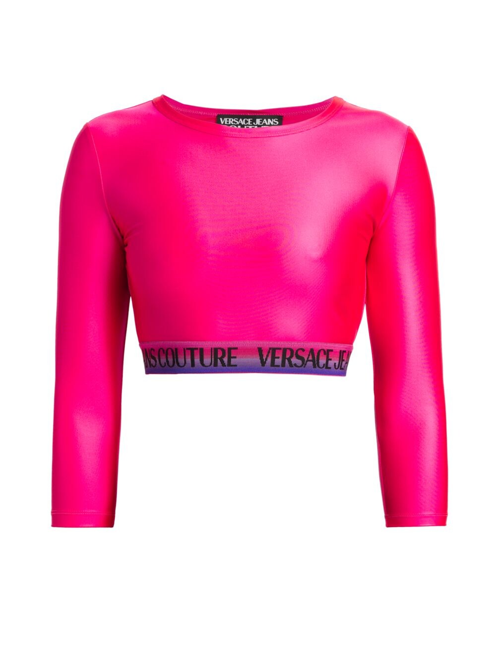

Укороченный топ с логотипом Versace Jeans Couture, розовый