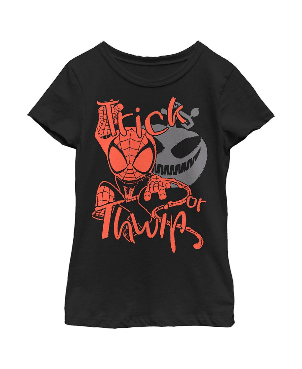 

Детская футболка Trick Or Thwip с изображением Человека-паука на Хэллоуин для девочек Marvel