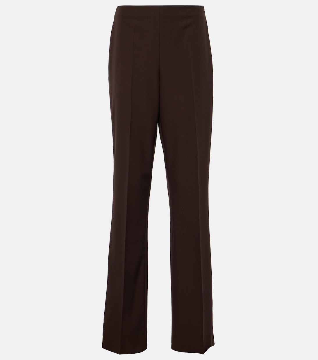 Прямые брюки из шерсти со средней посадкой Ferragamo, коричневый