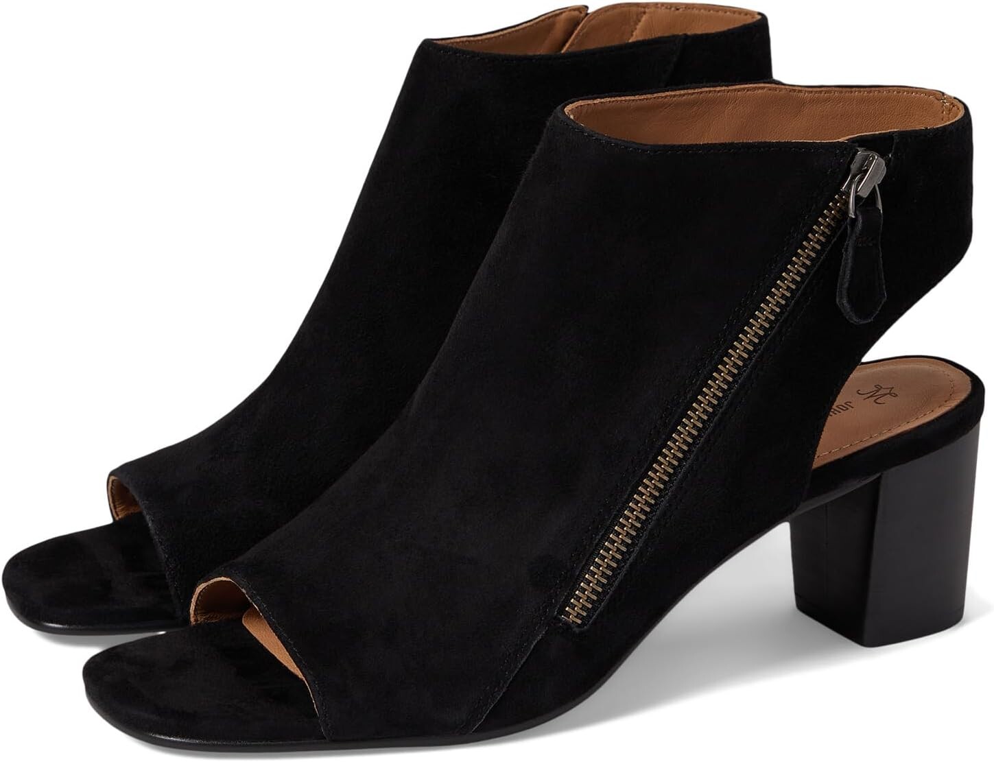 

Ботильоны на каблуке Evelyn Side Zip Bootie Johnston & Murphy, черная замша, Черный