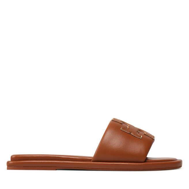 

Шлепанцы Tory Burch Double T Sport Slide 79985 Bourbon Miele/Gold 202, коричневый