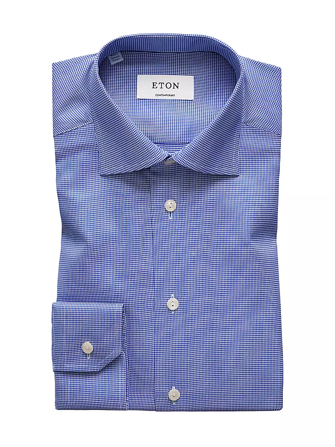 Классическая рубашка современного кроя с капюшоном Eton, синий