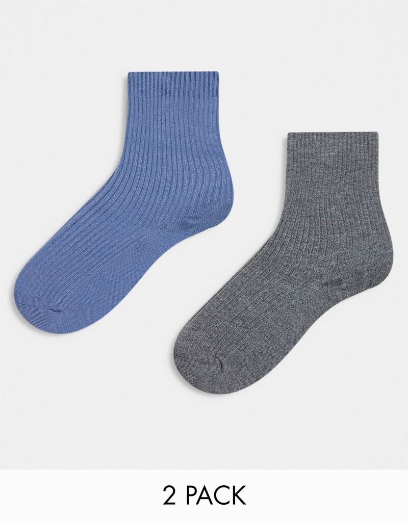 

Комплект из двух носков в рубчик ASOS