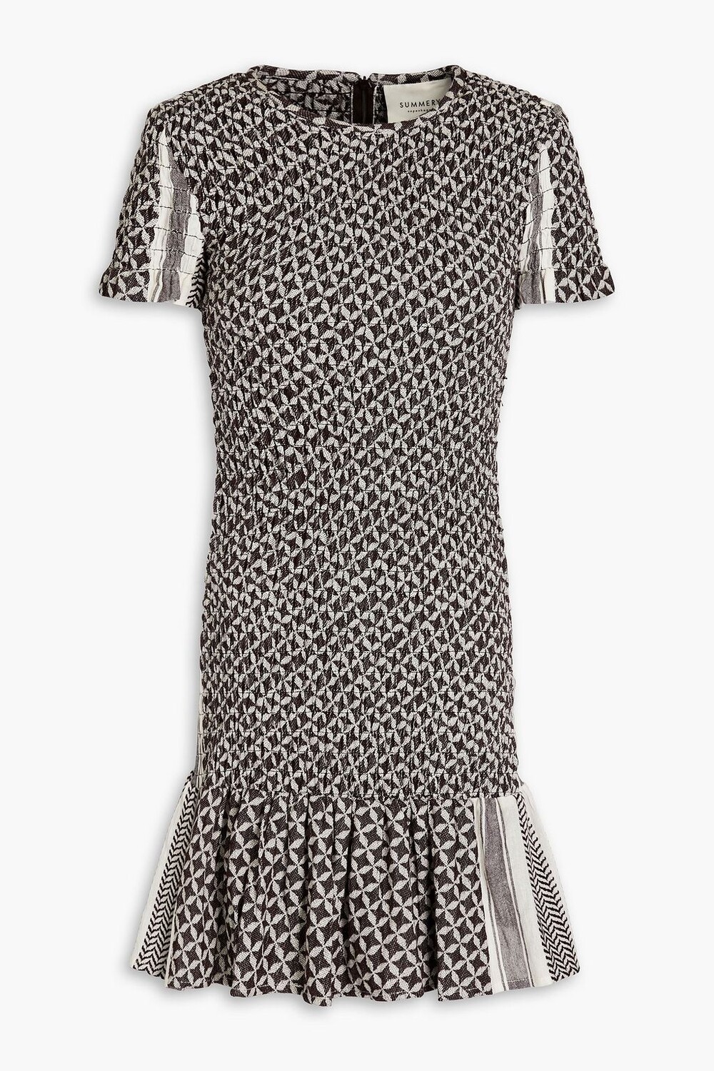 

Платье мини Celine со сборками и хлопковым жаккардом SUMMERY COPENHAGEN, коричневый