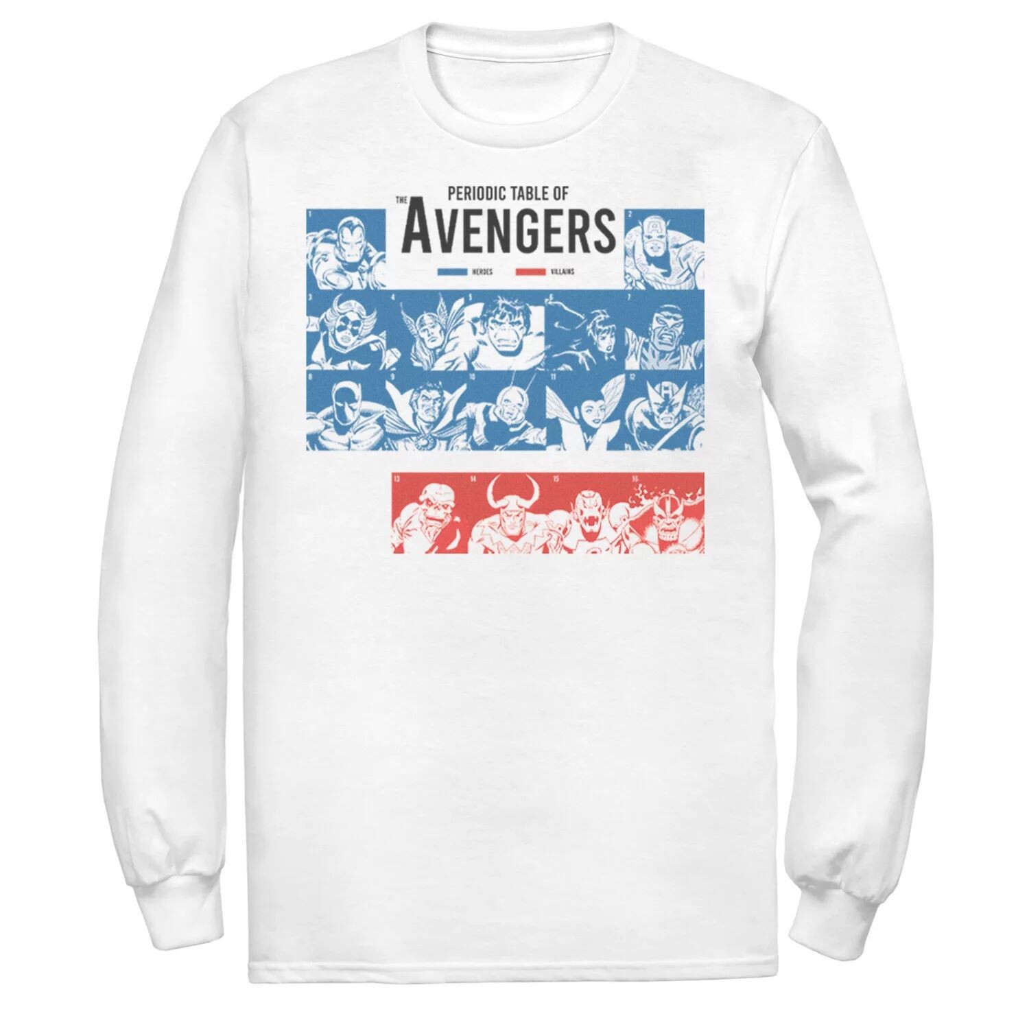 

Мужская футболка с периодической таблицей Мстителей Marvel