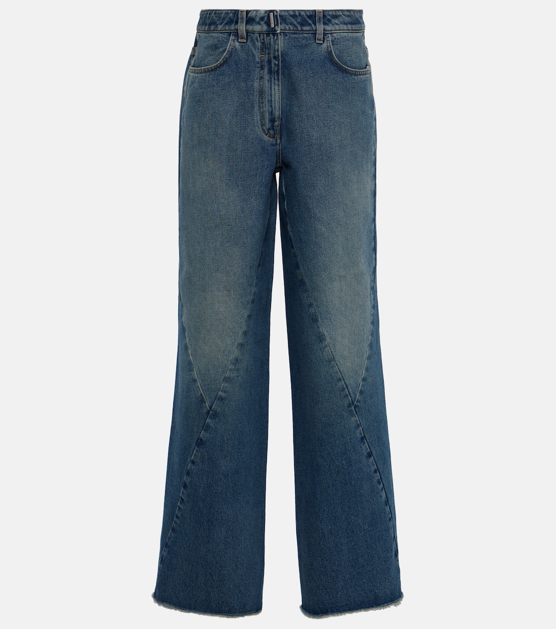 Широкие джинсы со средней посадкой Givenchy, синий широкие джинсы со средней посадкой синий