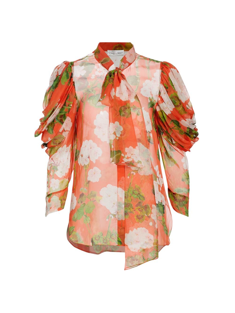 

Блузка Geranium с драпированными рукавами Oscar de la Renta, белый