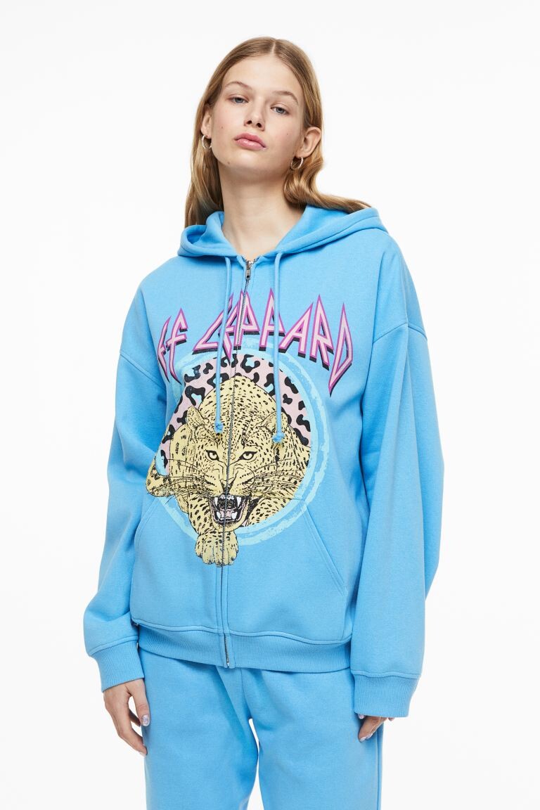 

Толстовка на молнии с капюшоном и принтом H&M