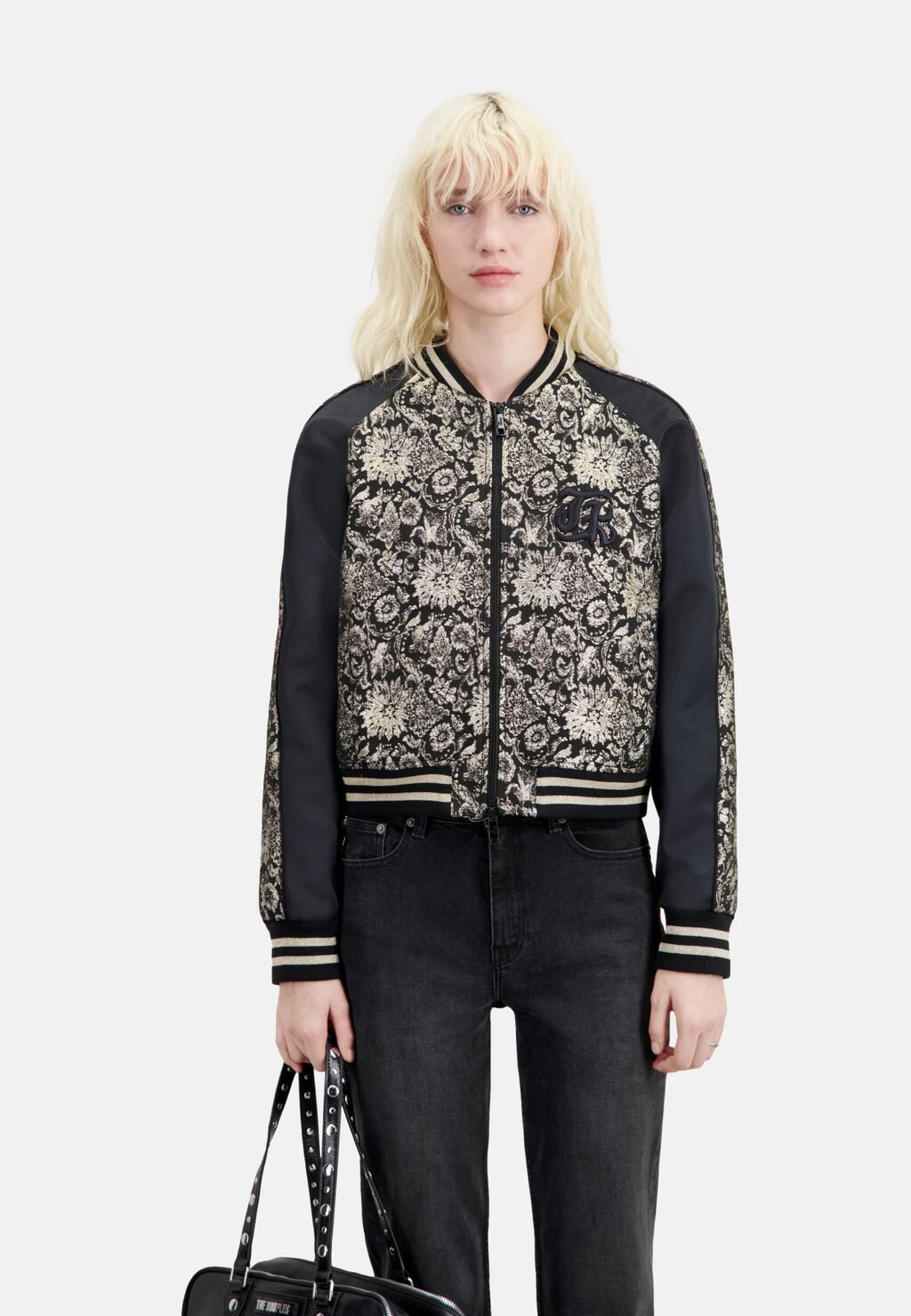 

Куртка-бомбер Jacquard The Kooples, цвет black grey