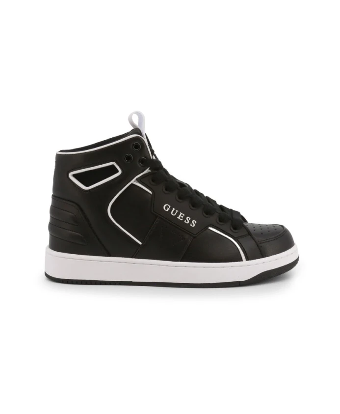 

Кожаные кроссовки с металлическими деталями Guess, черный