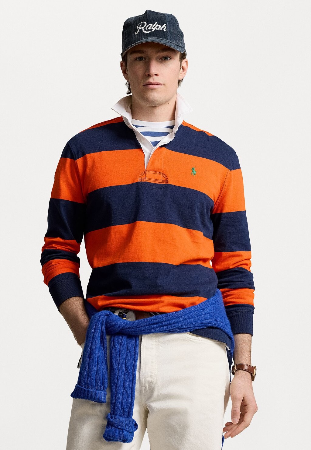 

Рубашка-поло Long Sleeve Rugby Polo Ralph Lauren, цвет newport navy/sailing orange