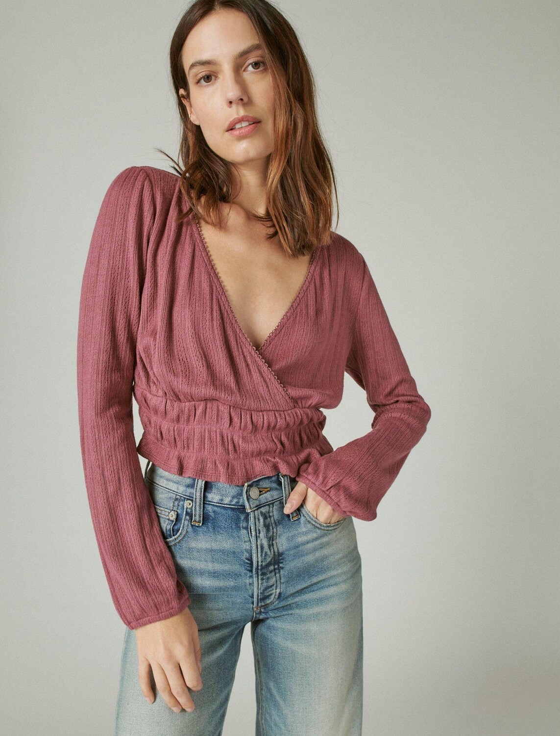 

Женский топ Lucky Brand в стиле пуантель, цвет Dark Pink