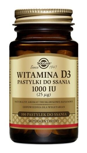 

Витамин D3 в пастилках Solgar Witamina D3 25 µg, 100 шт
