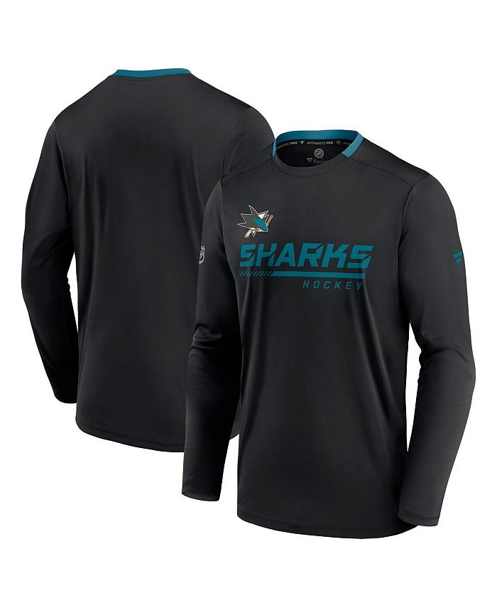 

Мужская черная фирменная футболка San Jose Sharks Authentic Pro Locker Room с длинным рукавом Fanatics, черный