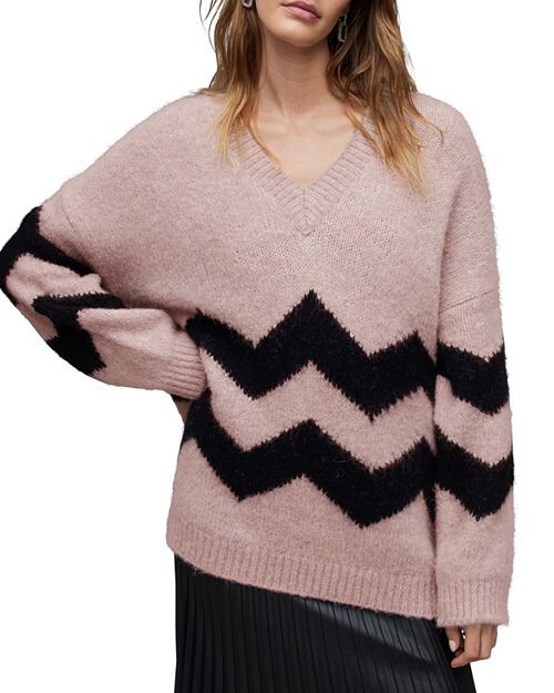 

Свитер с V-образным вырезом Ziggi ALLSAINTS, цвет Pink