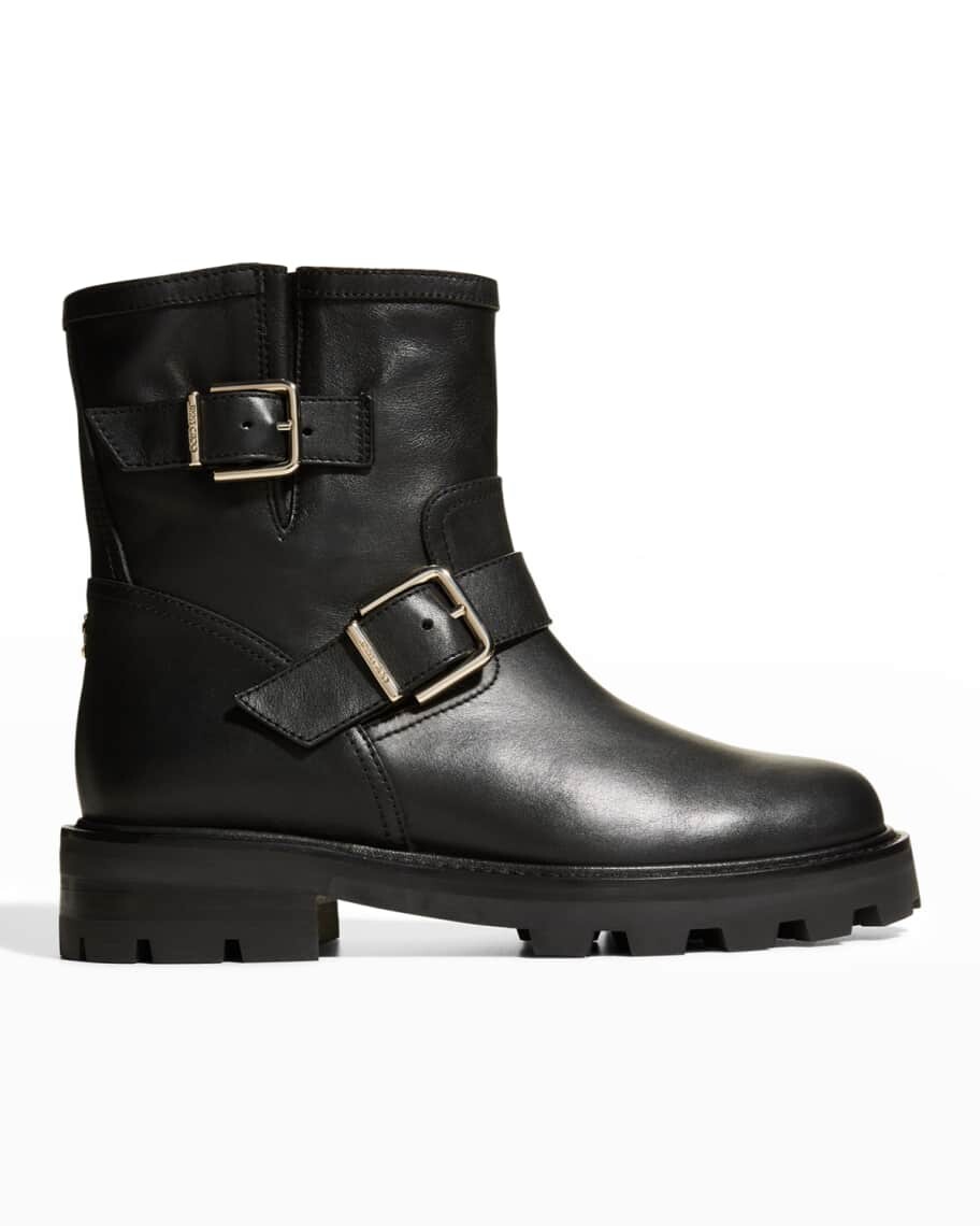 

Кожаные короткие байкерские ботинки Youth II Jimmy Choo