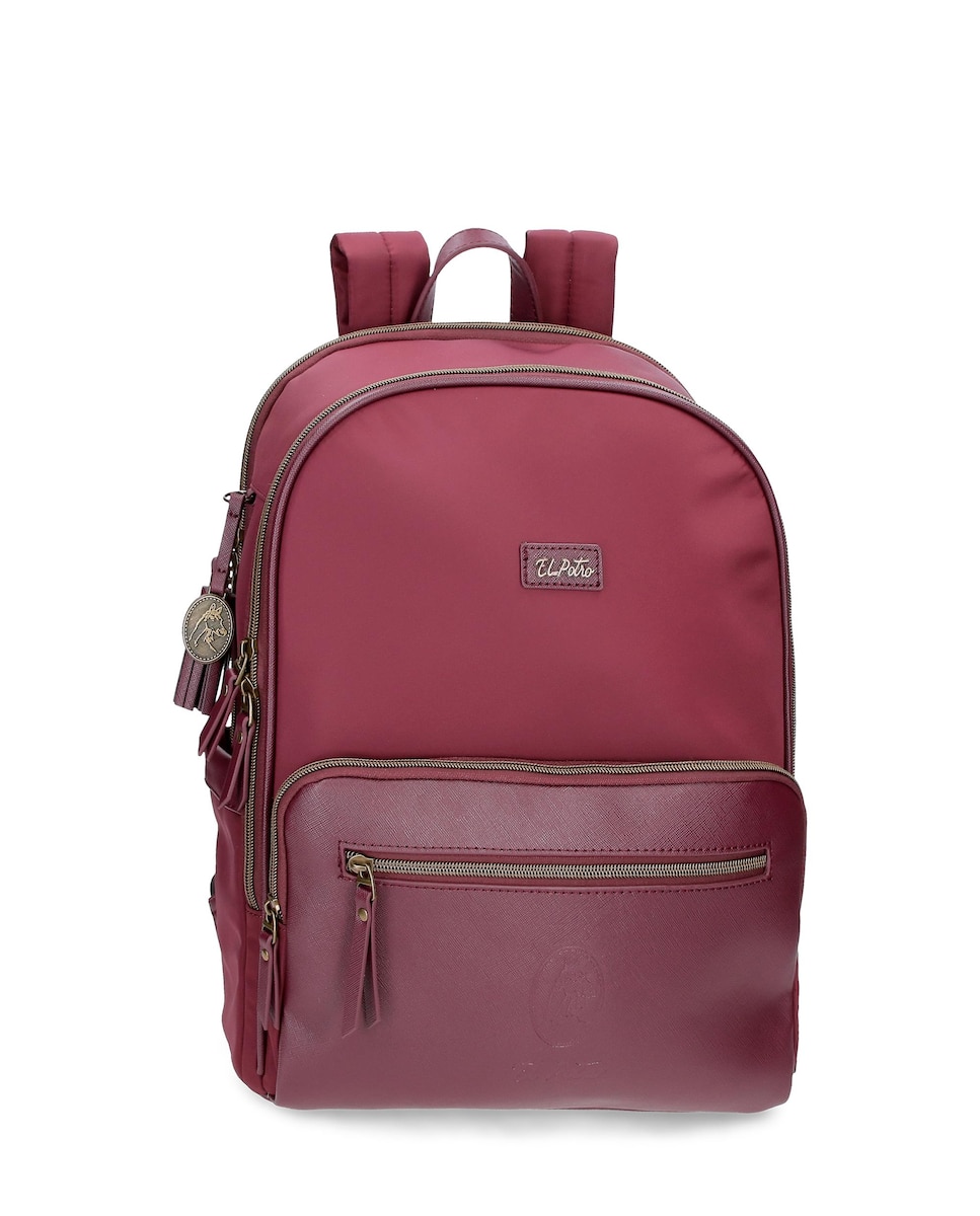 Женский бордовый компьютерный рюкзак El Potro, бордо женский дутый стеганный рюкзак 1232 бордо